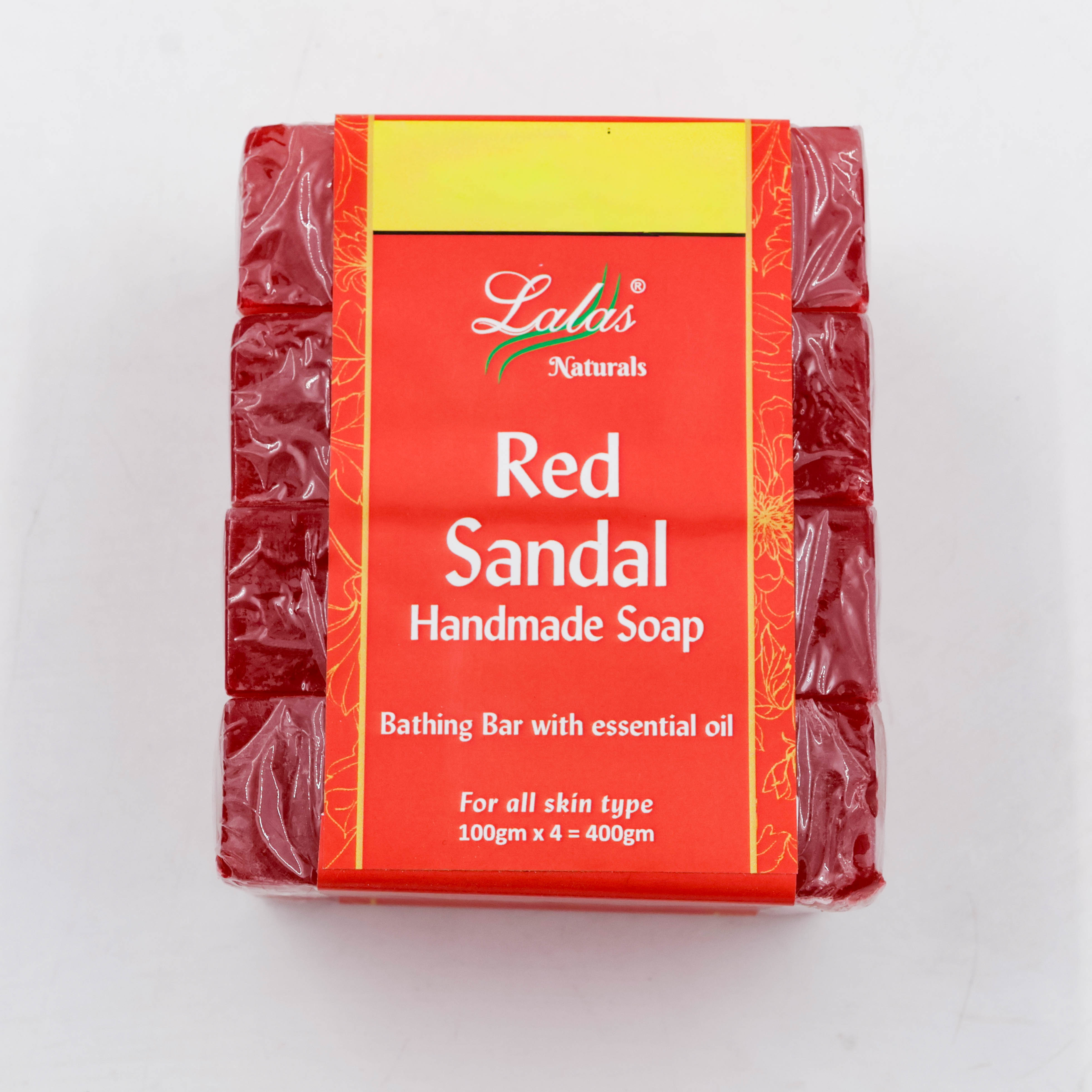 Lalas Soap Handmade Red Sandal 4PC 400 g